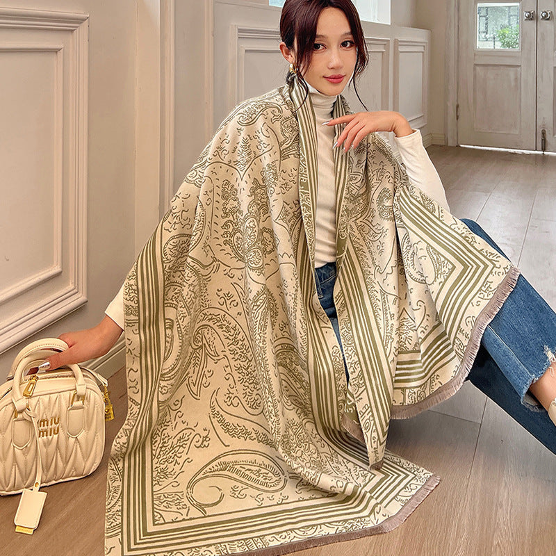 Female Versatile Fashion Thickened Warm Cashmere Scarf My Store