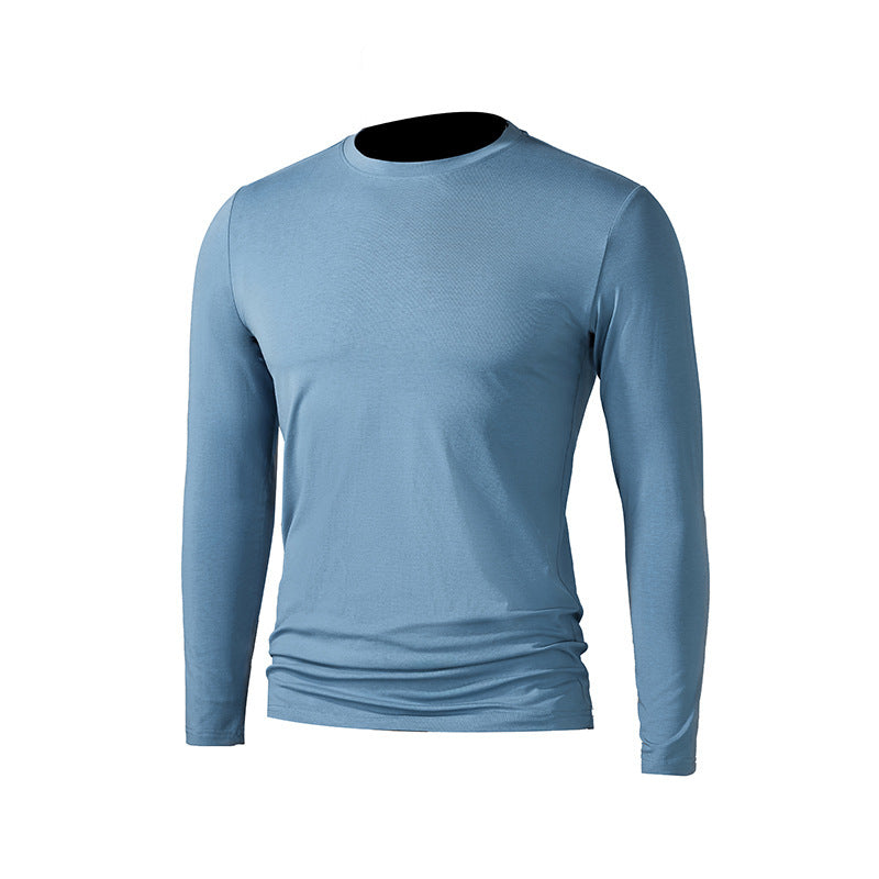 Modal Long Sleeve Men's Multi-coloured Business Bottom Shirt