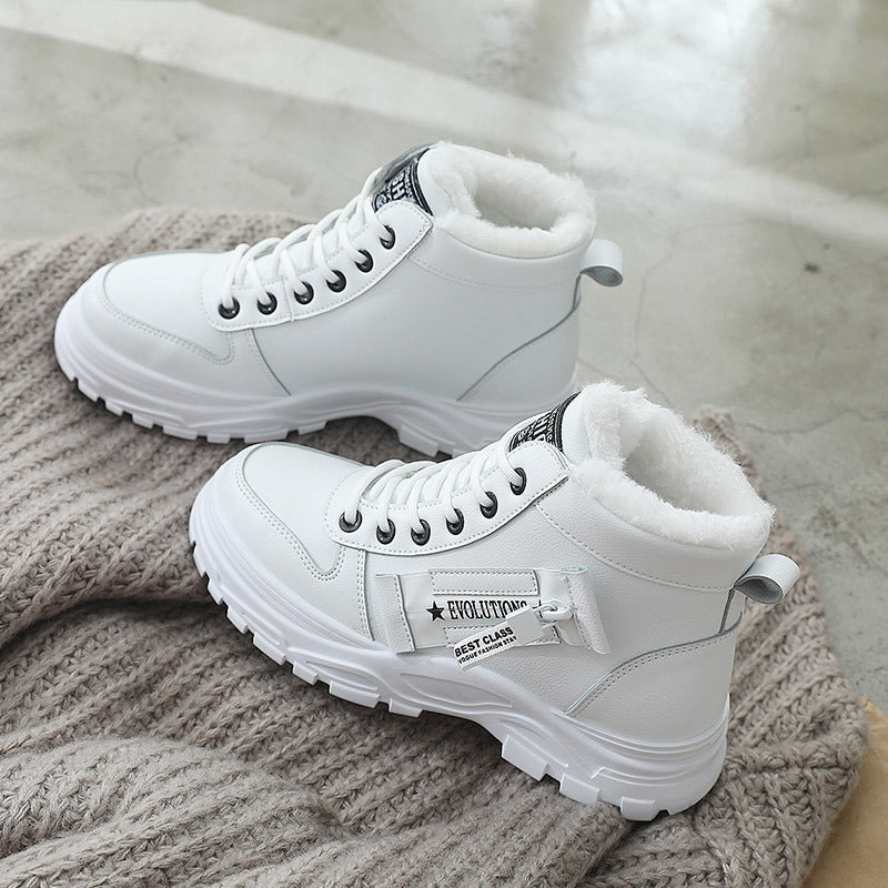 Korean Style Student All-matching Warm High-top Martin Boots
