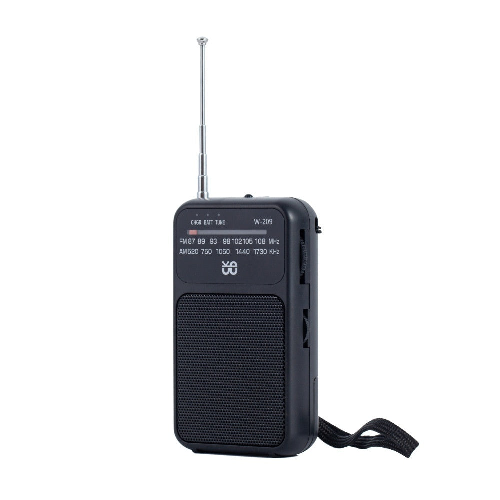 Dual Power FM AM Pocket Radio with Flashlight