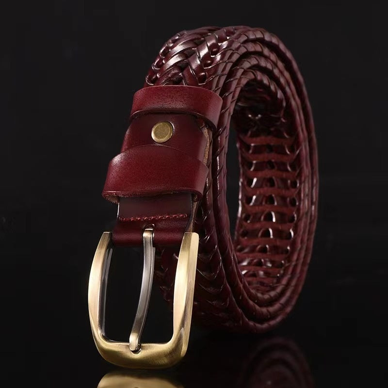 Leather Pin Buckle Handmade Couple's Casual Belt