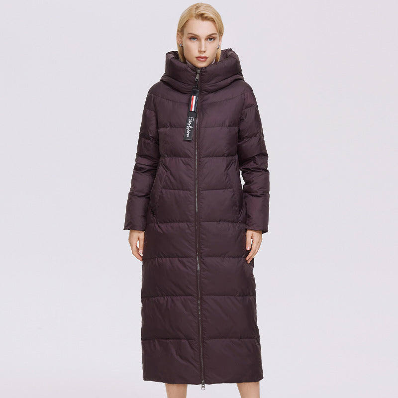 Extra Long Hooded Thermal Windproof Coat