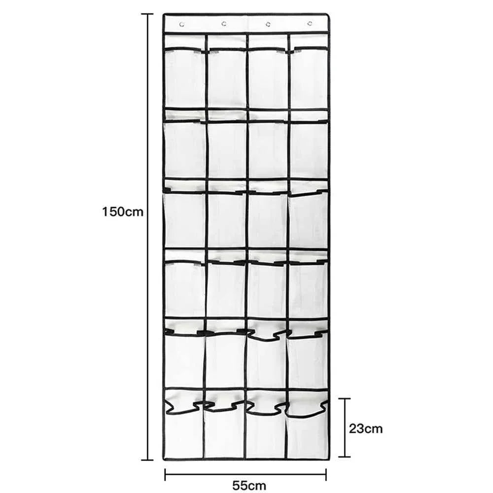 24 Pockets Over Door Hanging Shoe Storage Organizer Rack Holder Closet