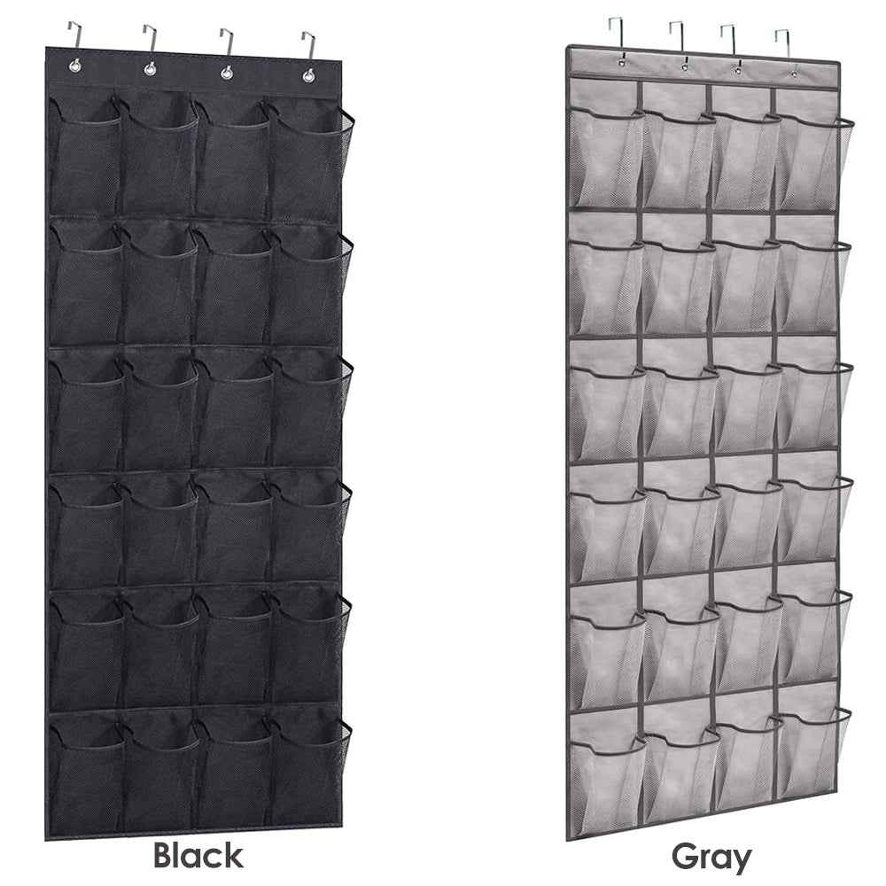 24 Pockets Over Door Hanging Shoe Storage Organizer Rack Holder Closet