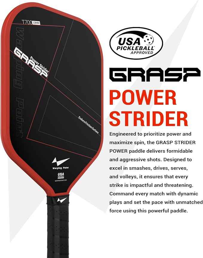 Grasp Power Pickleball Paddle 13mm T700 Carbon Fiber
