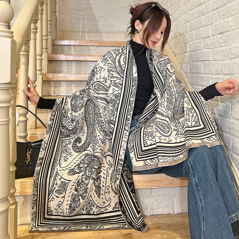 Female Versatile Fashion Thickened Warm Cashmere Scarf My Store