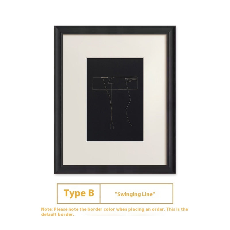 Black And White Lines High-end Abstract Paintingfor Hanging Retro Decorative Painting My Store