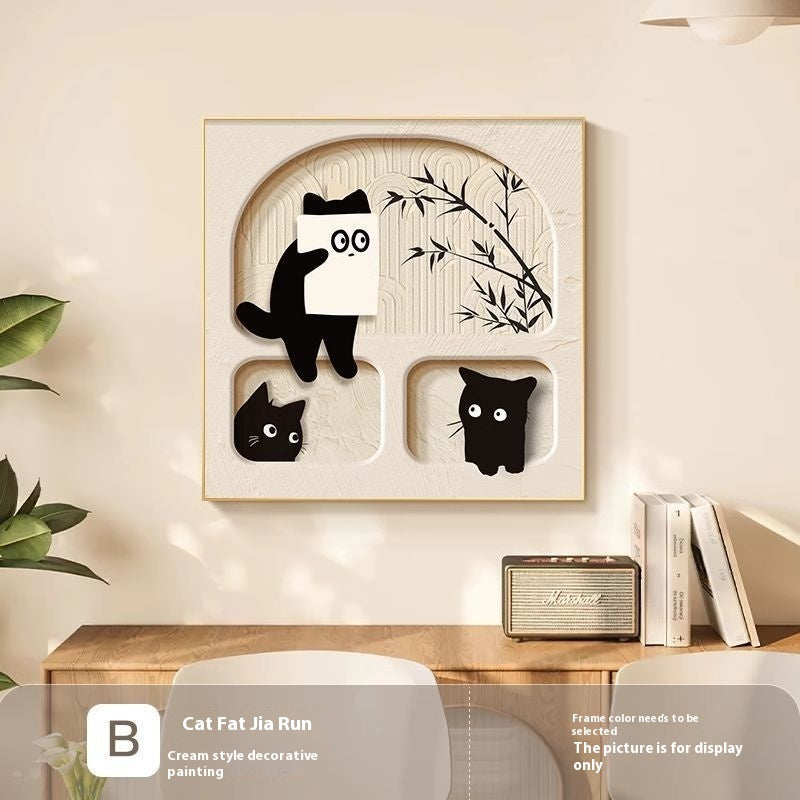 Cute Cat Dining Roomliving Room Cream Style Desktop Decorative Painting My Store
