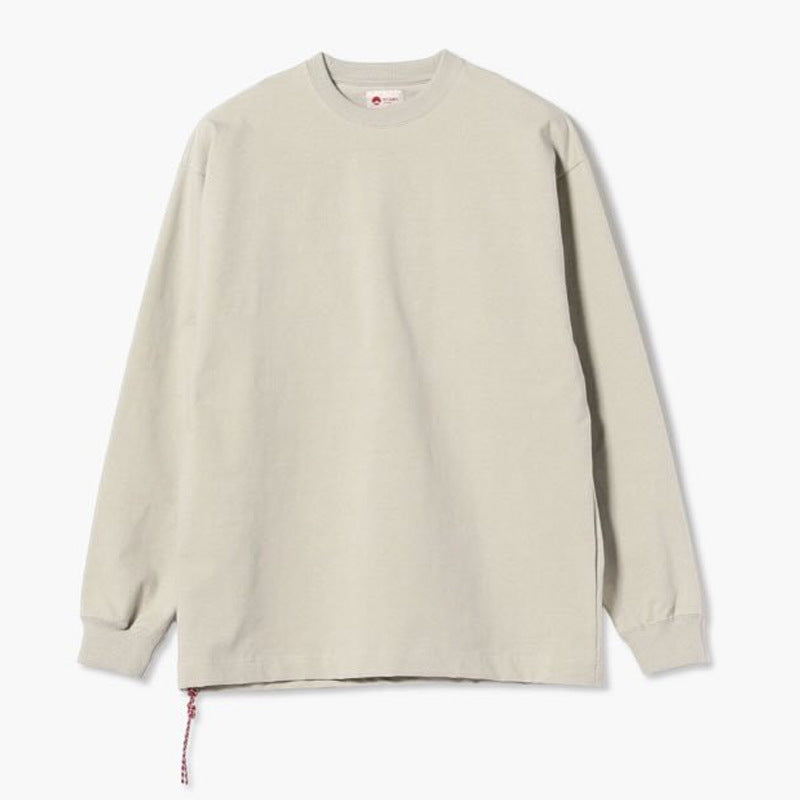Japanese Red Rope Solid Color Long Sleeve T-shirt Men