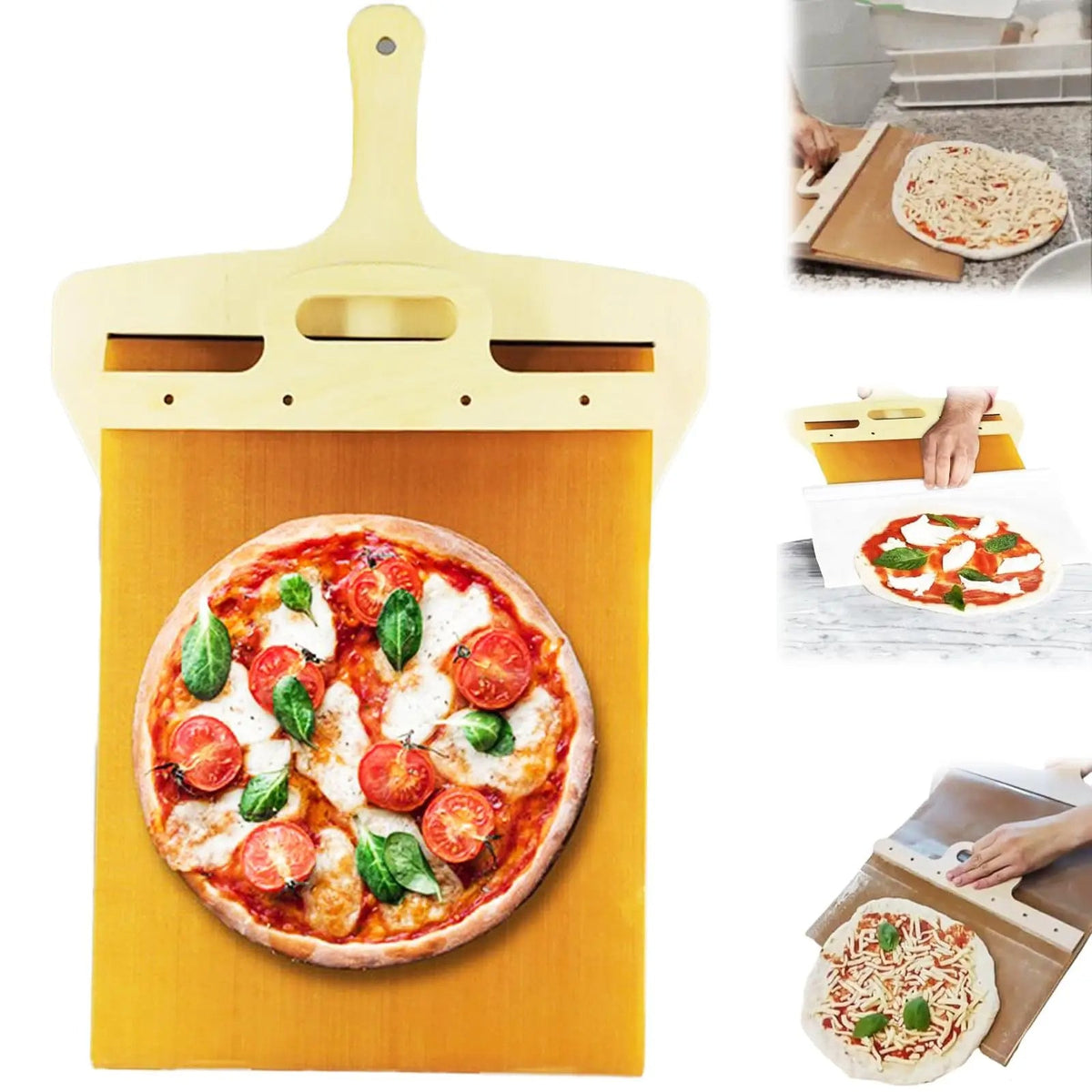 Sliding Pizza Shovel Non-Stick Cutting Board