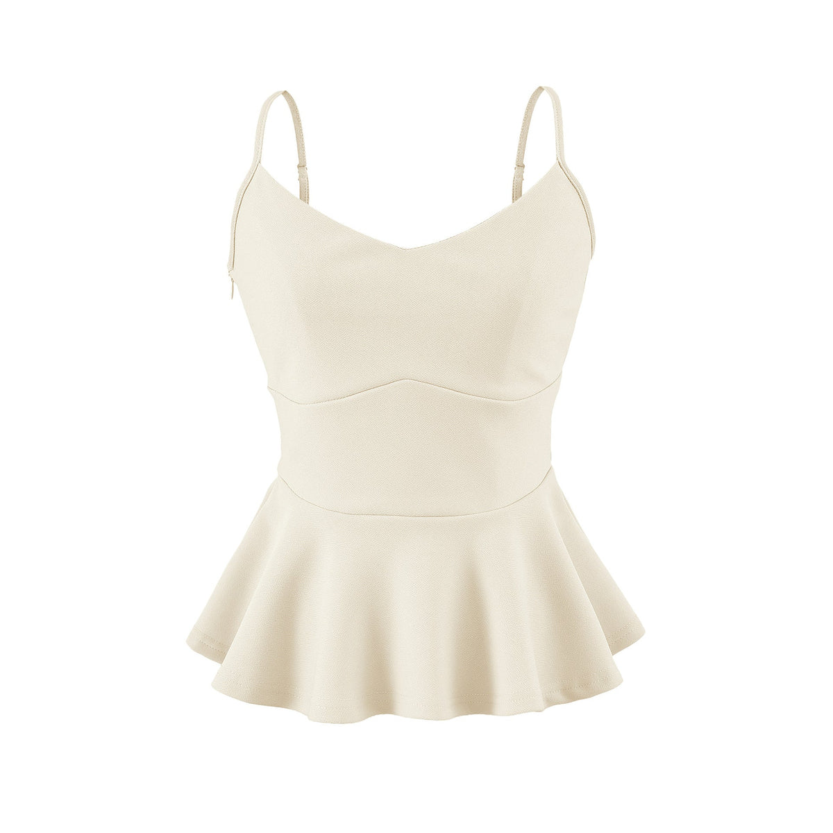 Cropped Ruffled-waistline Slim-fit Camisole Top