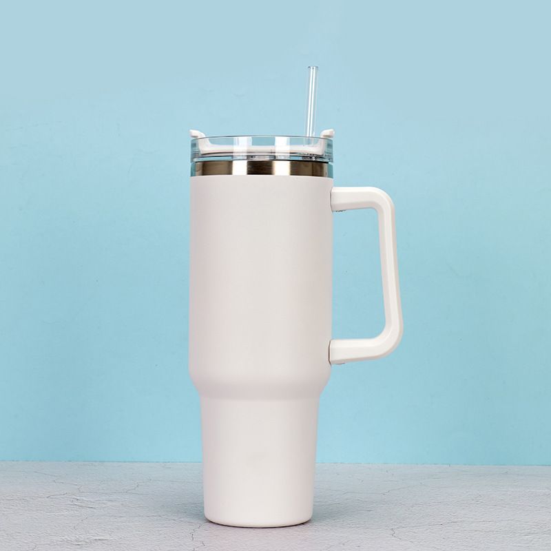 1200ml Stainless Steel Mug Coffee Cup Thermal Travel Car Auto Mugs T hermos 40 Oz Tumbler with Handle Straw Cup Drinkware New In