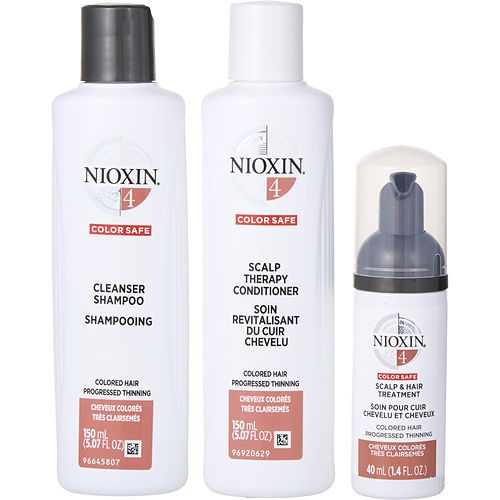 NIOXIN by Nioxin SET-3 PIECE FULL KIT SYSTEM 4 WITH CLEANSER SHAMPOO 5 OZ & SCALP THERAPY CONDITIONER 5 OZ & SCALP TREATMENT 1.7 OZ