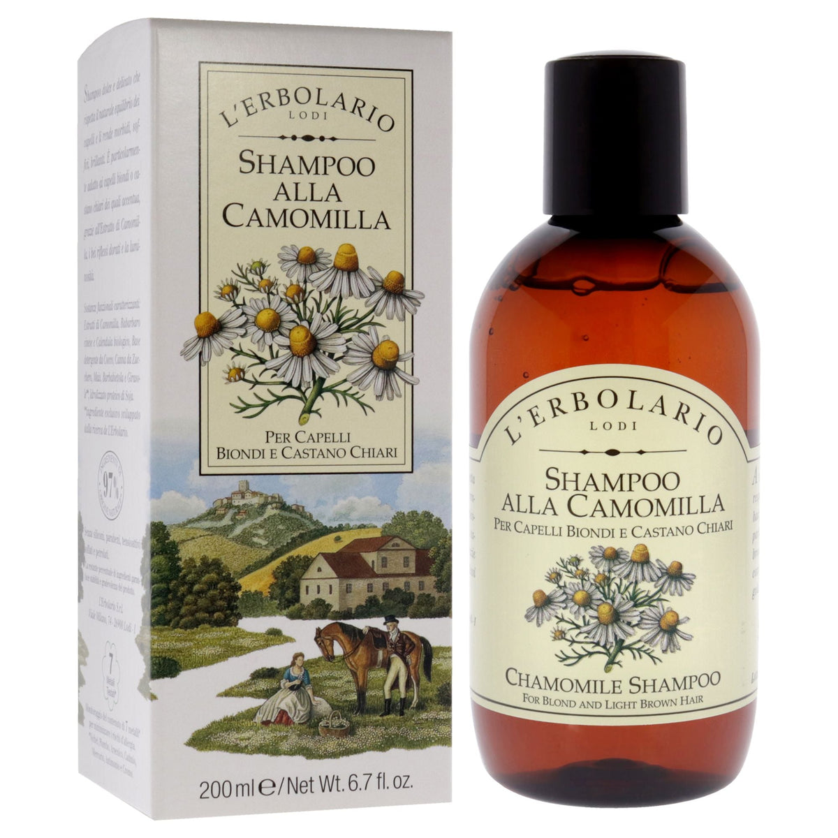 Blond and Light Brown Hair Shampoo - Chamomile by LErbolario for Unisex - 6.7 oz Shampoo