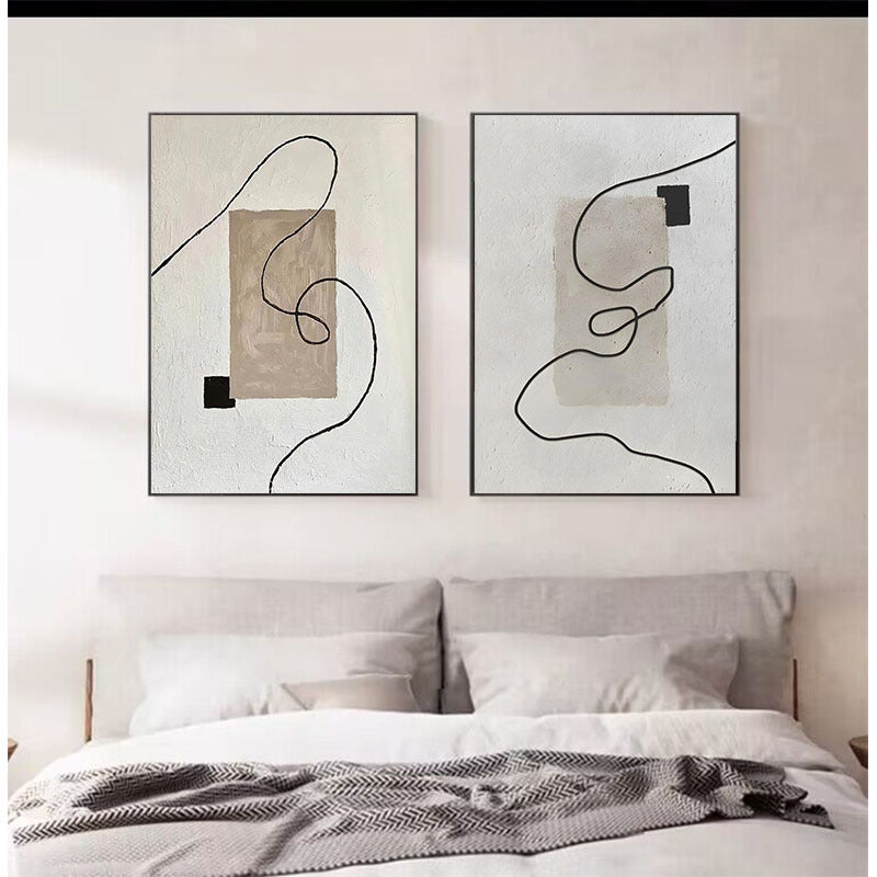 Pure Hand Drawing Minimalist Black And White Living Room Decorative Painting My Store