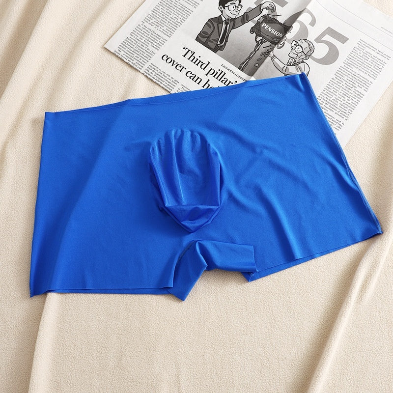 Summer Ice Silk Men's Mid Waist Boxers