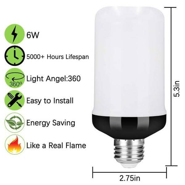 E27 LED Flame Effect Light Bulb