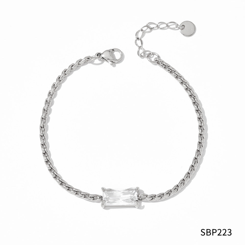 Simple Collarbone Necklace & Bracelet Set
