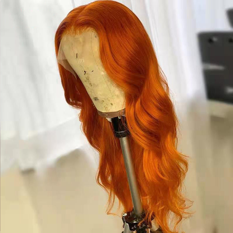 European & American Dark Orange Smooth Hair Wig