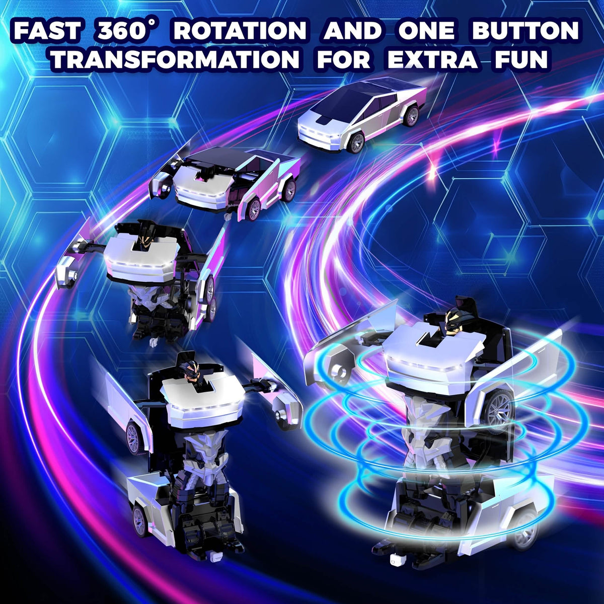 2.4GHz Remote Control Off-Road Car – Robot Transforming, LED Lights