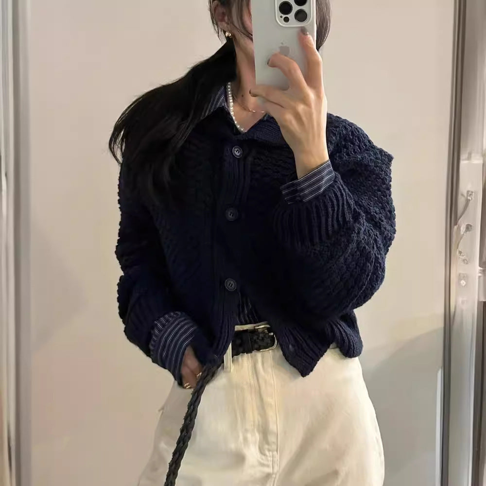 Retro Short Sweater Cardigan Women's Knitting Coat