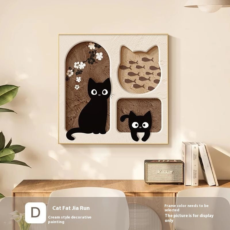 Cute Cat Dining Roomliving Room Cream Style Desktop Decorative Painting My Store