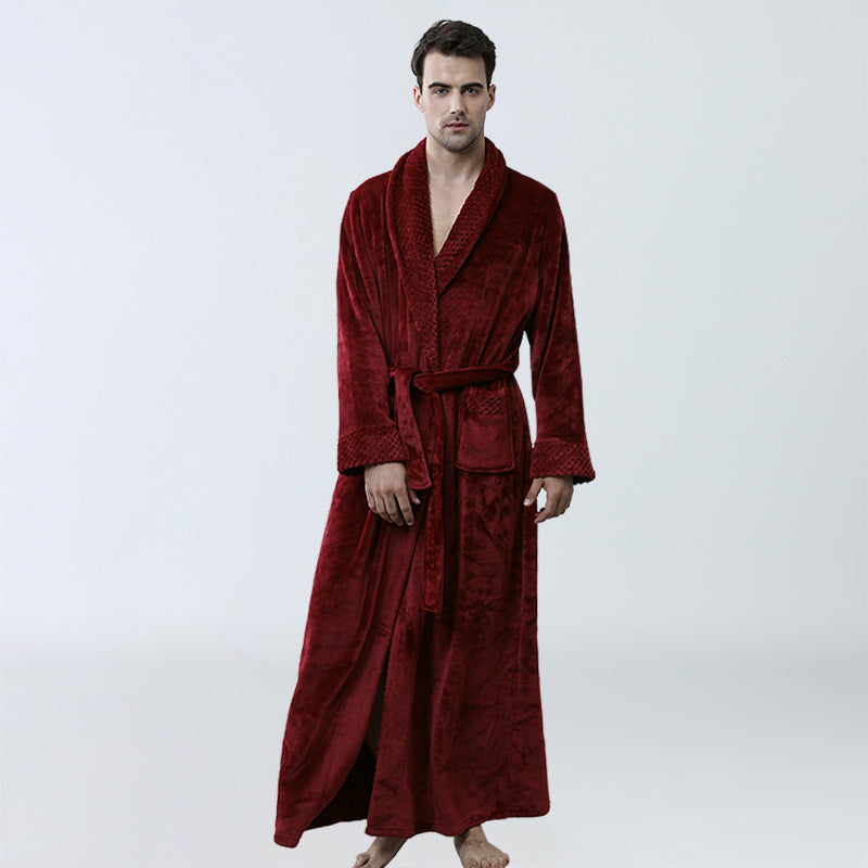 Men's Winter Coral Fleece Pajamas Nightgown