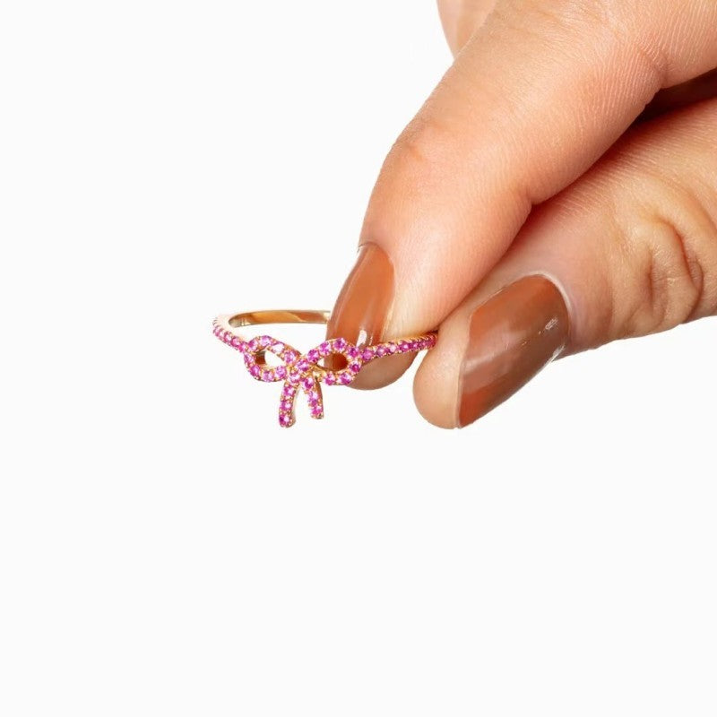 S925 Sterling Silver Bow Buckle Ring