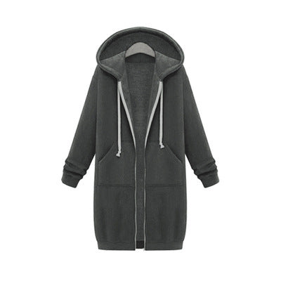 Hooded Long Sleeve Sweater Fleece Long Jacket Sell My Stuff