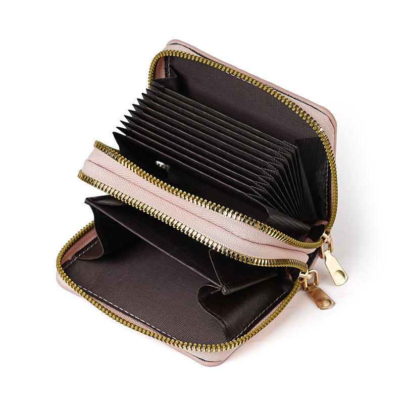 Clutch Wallet With Dual Zippers And Multiple Card Slots