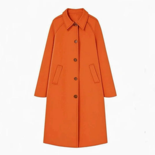 Polo Shirt Trench Coat For Women Khaki Single-breasted