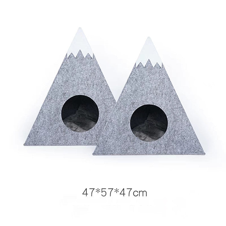 Snow Mountain Shape Semi-enclosed Felt Pet Kennel