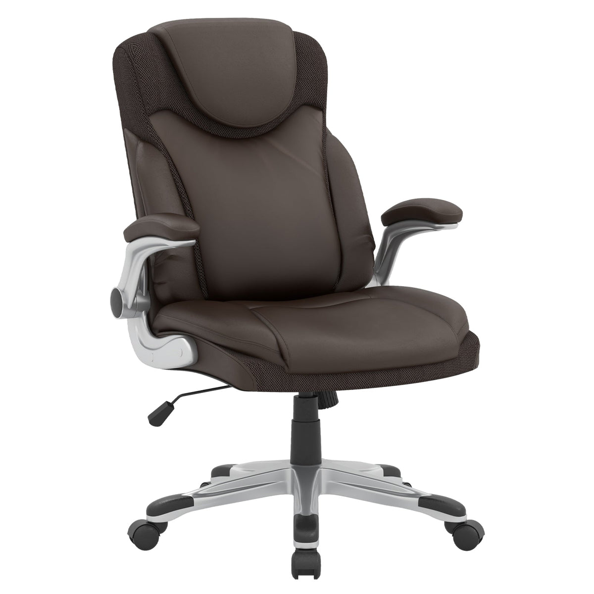 Ergonomic Office PU Leather Executive Chair with Flip-up Armrests and Rocking Function