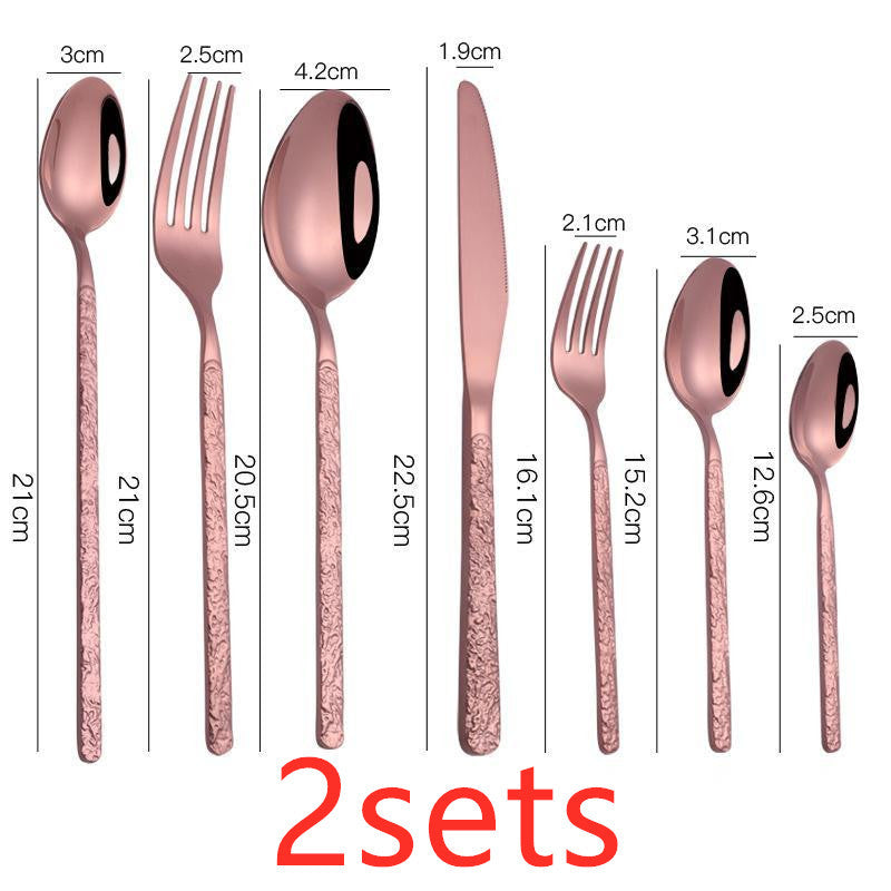Embossed Handle Steak Cutlery Set