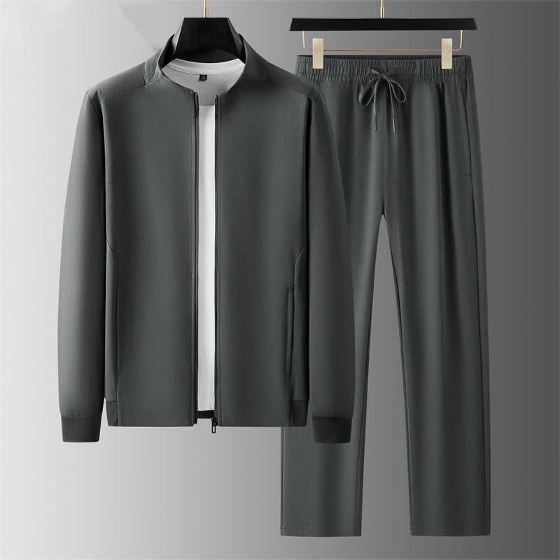 Stand Collar Sweater Cardigan Sports Suit For Men
