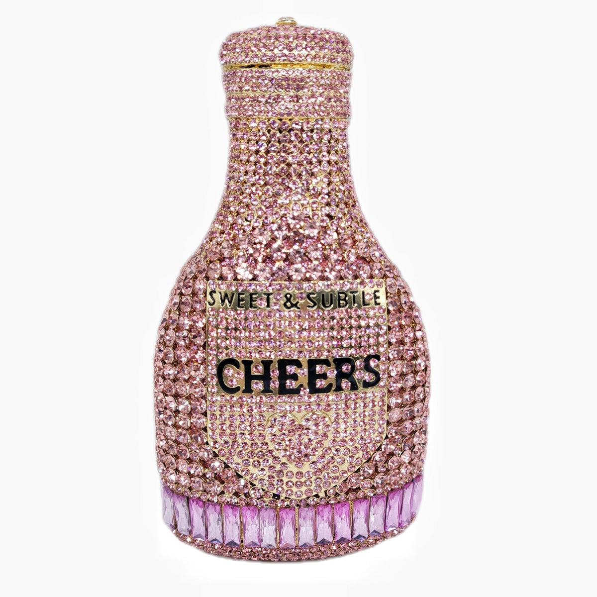 Champagne Bottle Rhinestone Evening Clutch Women's Bag