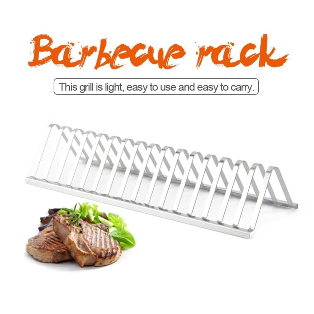 Stainless Steel BBQ Rib Rack Roasting Stand