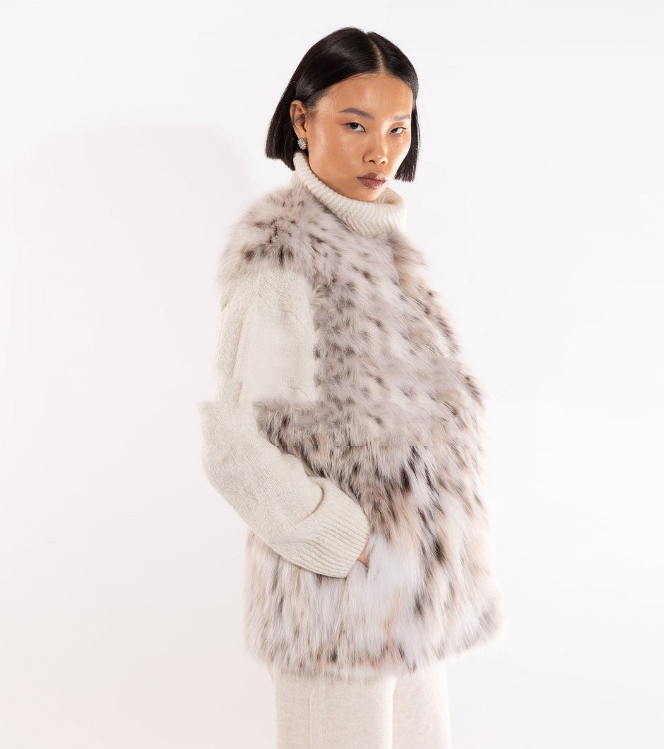 Leopard Print Fur Vest Women's Clothing