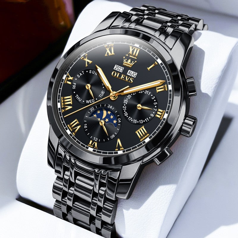 Multifunctional Moon Phase Automatic Waterproof Watch