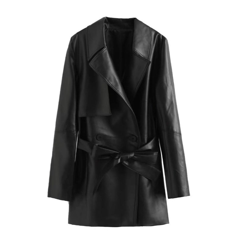 Women's Loose Faux Leather Short Coat