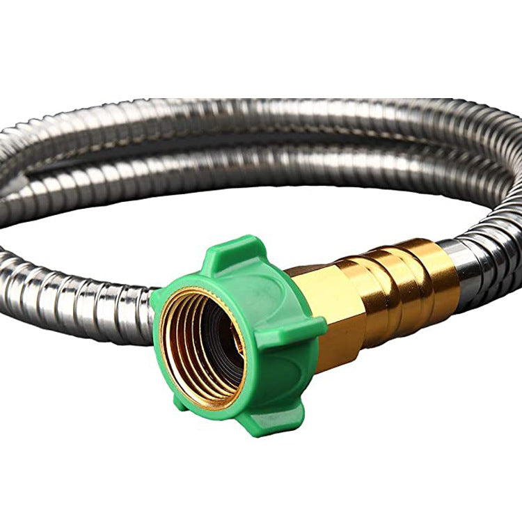 Stainless Steel Garden Hose with Brass Nozzle
