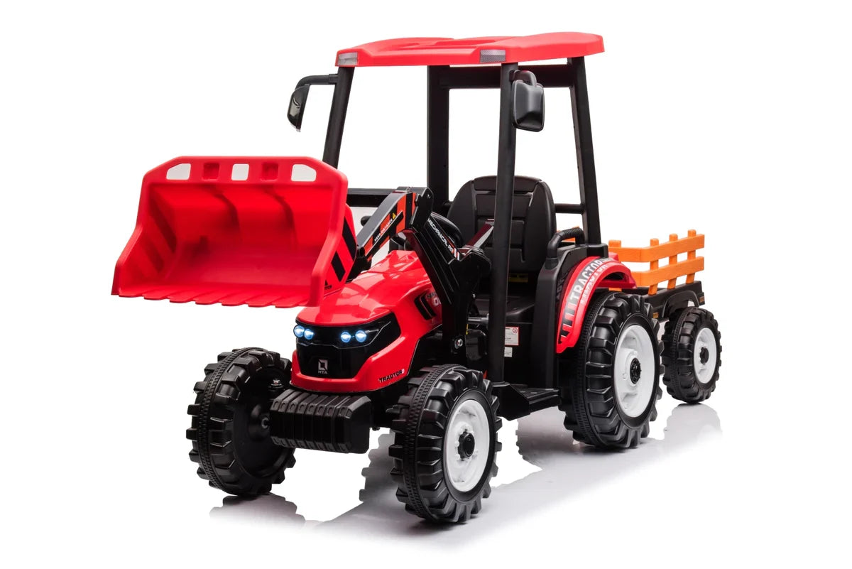 24V Children's Ride on Excavator Tractor with Trailer - Battery-Powered Electric Vehicle Plaything