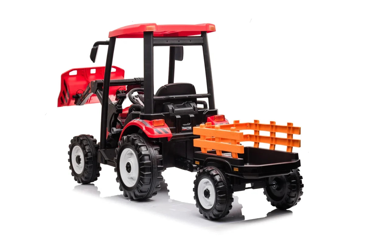 24V Children's Ride on Excavator Tractor with Trailer - Battery-Powered Electric Vehicle Plaything