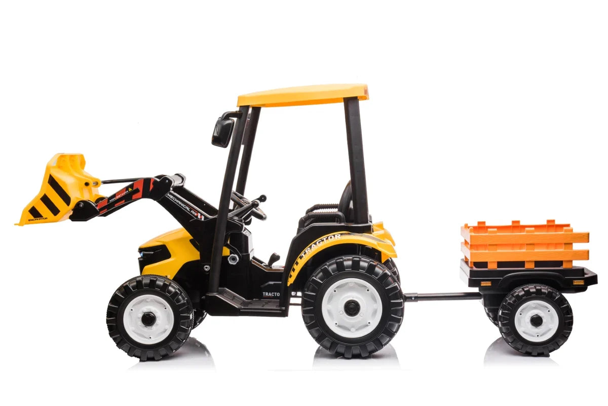 24V Children's Ride on Excavator Tractor with Trailer - Battery-Powered Electric Vehicle Plaything