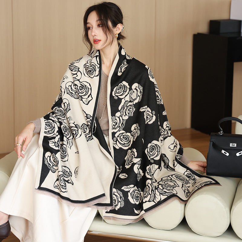 Female Versatile Fashion Thickened Warm Cashmere Scarf My Store
