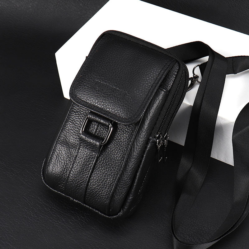 Leather Men's Mobile Phone Bag Multifunctional Waist Bag