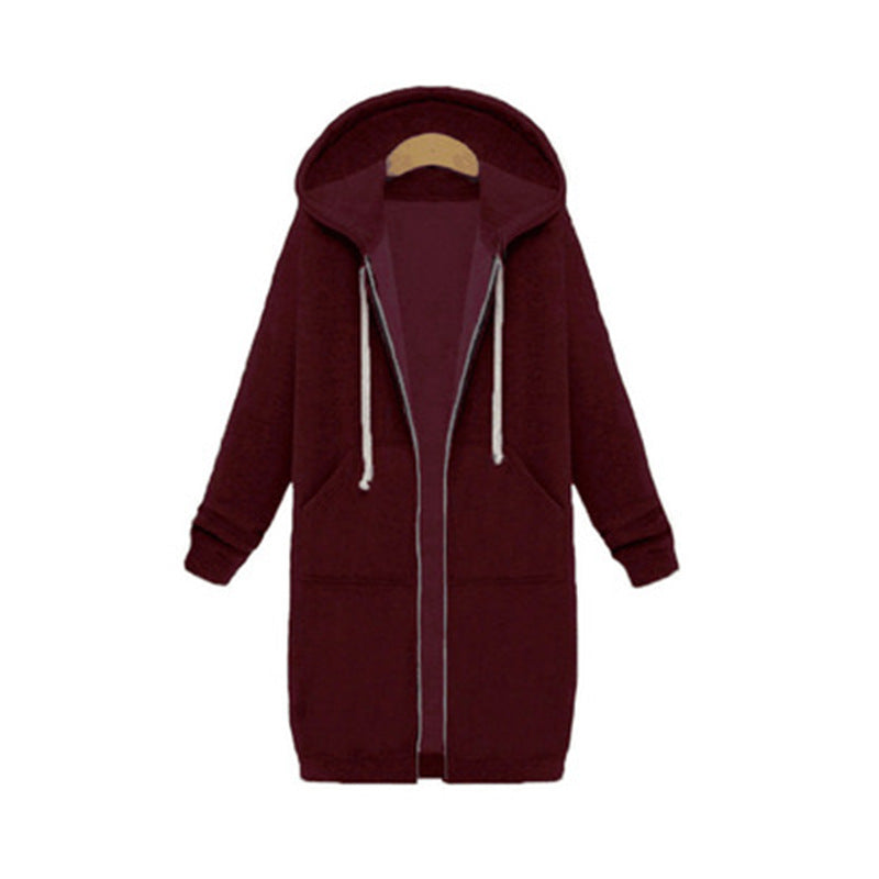Hooded Long Sleeve Sweater Fleece Long Jacket Sell My Stuff