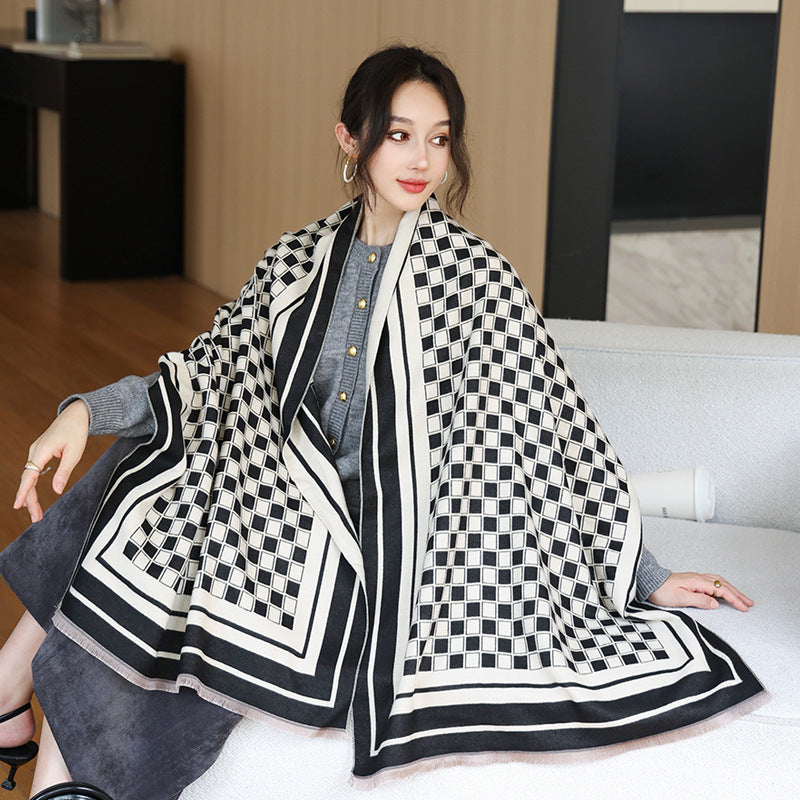 Female Versatile Fashion Thickened Warm Cashmere Scarf My Store