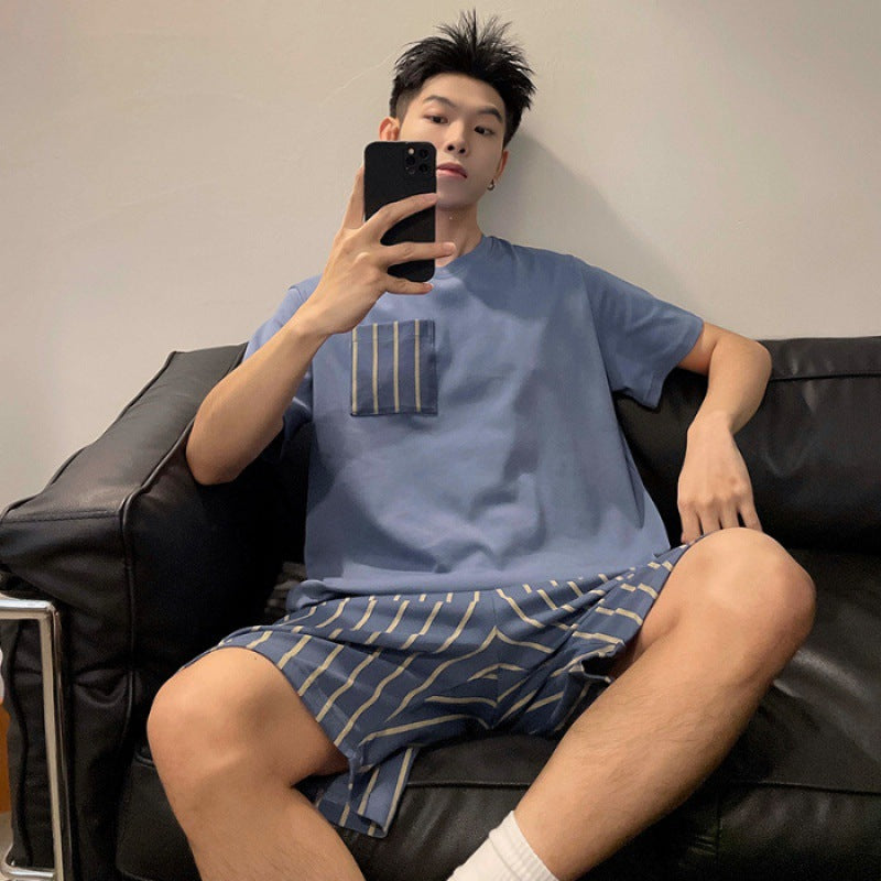 Men's Round Neck Cartoon Loose Homewear Suit