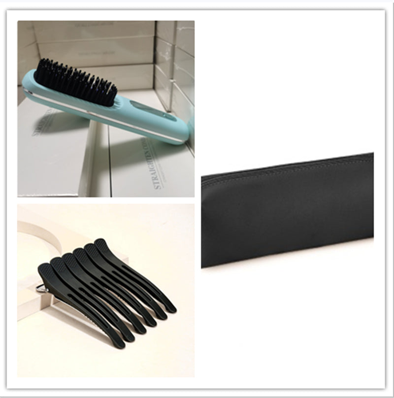 2 In 1 Straight Hair Comb Wireless Hair Straightener Brush Hair Fast Heating Portable Hot Curler USB Charging My Store